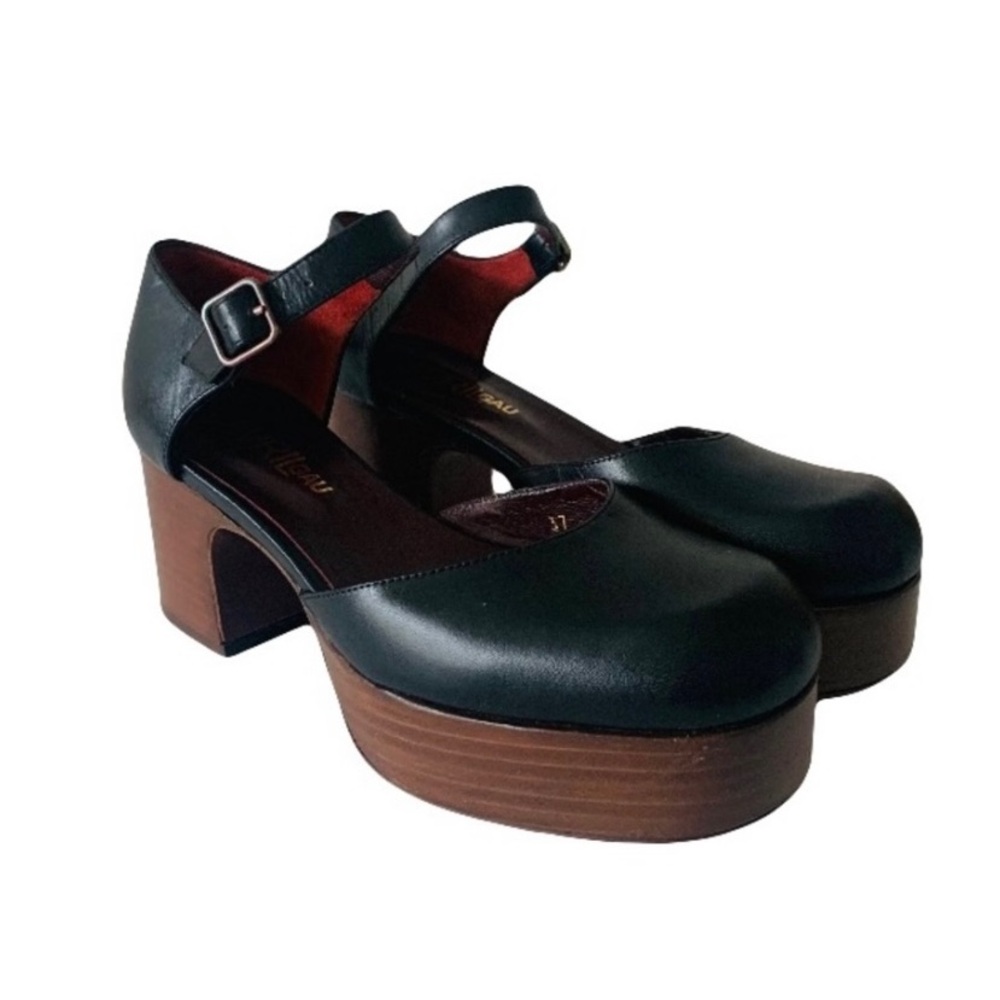 Avril Gau Platform Chunky Heeled Mary Jane Shoes Women Sz EU 37 Black Y2k 90s